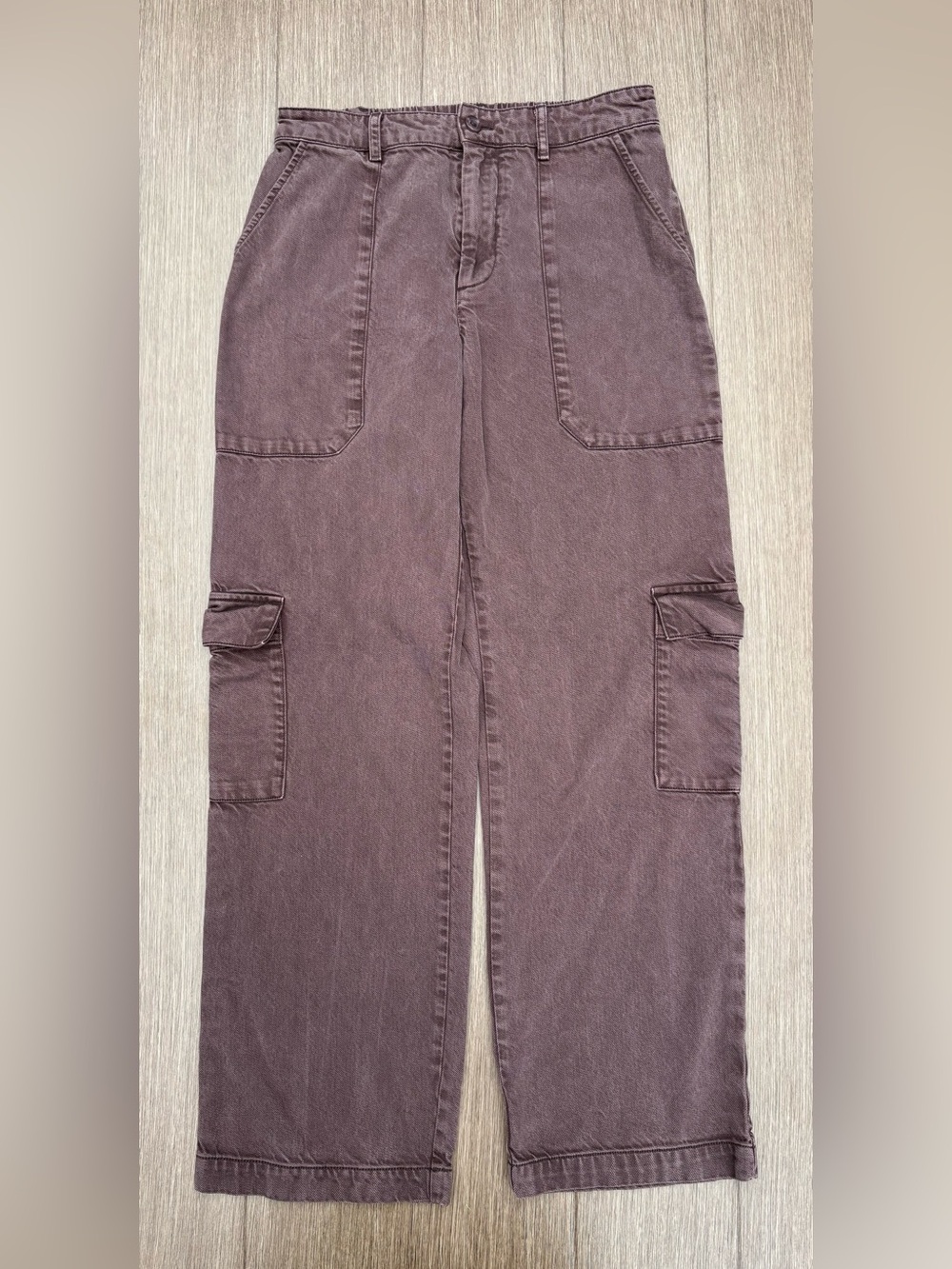 YFB High-Rise Cargo Straight Leg Pants‎ Trousers Young Fabulous Broke In Plum XS